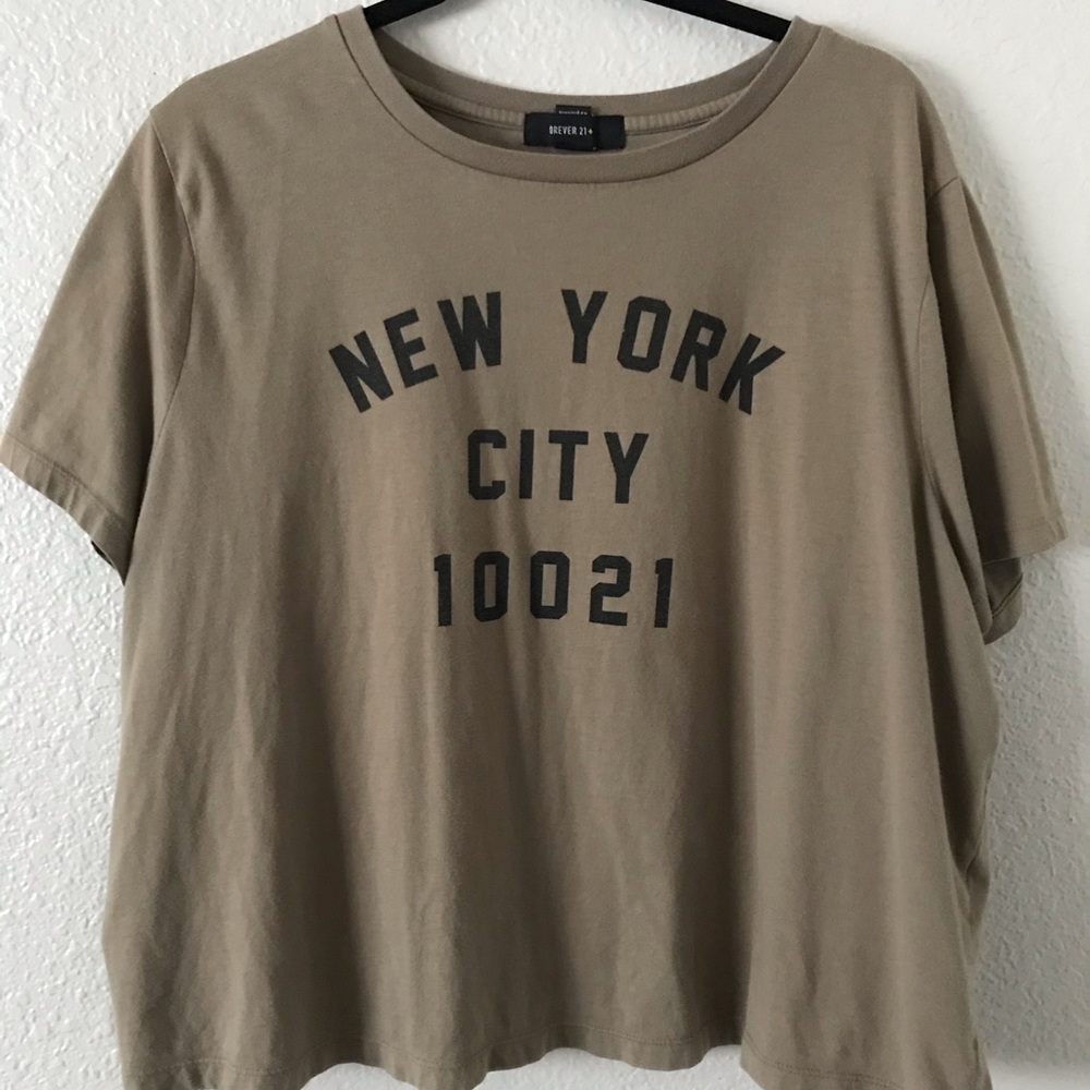 Plus Size Forever 21 “New York” Green Graphic Tee